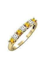 nice yellow gold round citrine gemstone baby birthstone ring